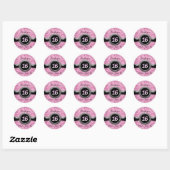 Roze Glitter Sweet 16 Verjaardagsfeestje Favor Sti Ronde Sticker (Vel)