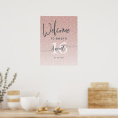 Roze Glitter Sweet 16 Welkom Bord Poster (Keuken)