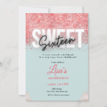 Roze glitter sweet sixteen verjaardag