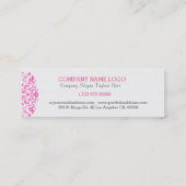 Roze Glitter Swirly Lace Plush White Achtergrond Mini Visitekaartje (Achterkant)