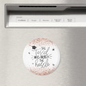 Roze Glitter Tassel Worth of the Hassle Afstuderen Magneet (Insitu (Vaatwasser))