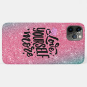 ROZE GLITTER TELEFOONHOESJE Case-Mate iPhone CASE (Achterkant (horizontaal))