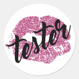 Roze Glitter Tester Stickers