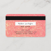 Roze glitter textuur creditcardstijl visitekaartje (Achterkant)