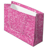 Roze Glitter Textuurprint Large Cadeautasje (Voorkant Gekanteld)