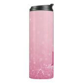Roze Glitter Thermische Tumbler met Aangepaste Ini Thermosbeker (Gedraaid links)