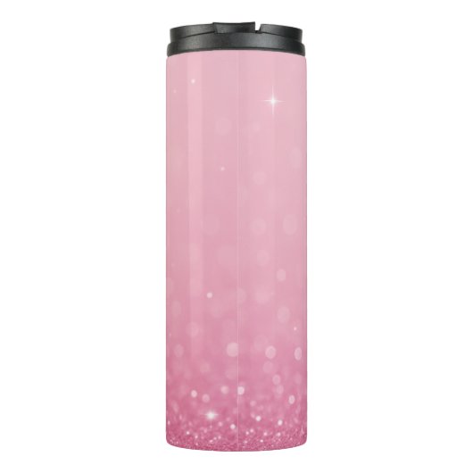 Roze Glitter Thermische Tumbler met Aangepaste Ini Thermosbeker (Achterkant)