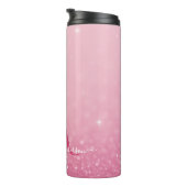 Roze Glitter Thermische Tumbler met Aangepaste Ini Thermosbeker (Geroteerd rechts)