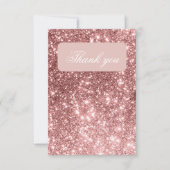 Roze Glitter Tiara Kroon Elegant Quinceañera Bedankkaart (Voorkant)