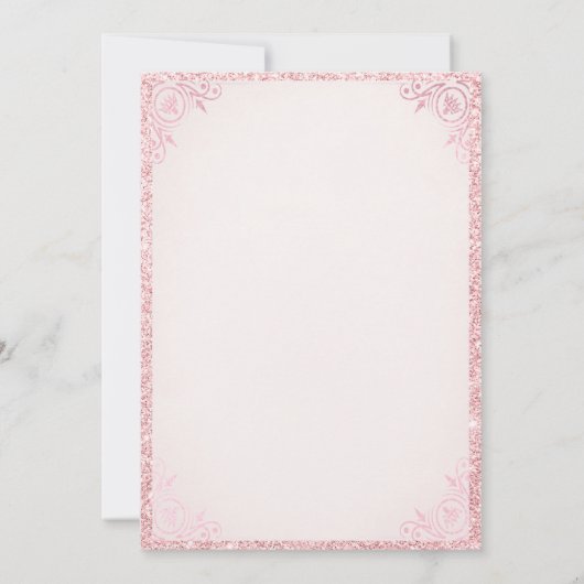 Roze Glitter Tiara Prinses Baby shower Kaart (Achterkant)