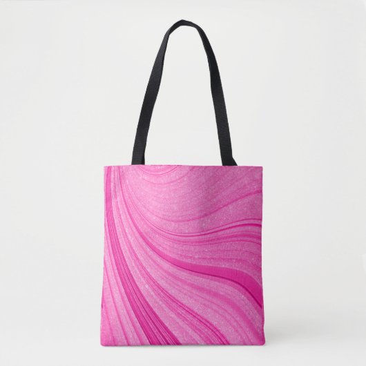 Roze glitter tote bag (Voorkant)