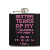 Roze Glitter Tranen van Mijn Pickleball Tegenstand Heupfles (Voorkant)