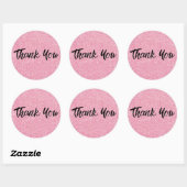 Roze Glitter Trendy Bedankt Ronde Sticker (Vel)