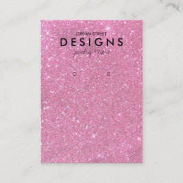 Roze Glitter Trendy Instagram Earring Display Kaar Visitekaartje