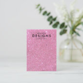 Roze Glitter Trendy Instagram Earring Display Kaar Visitekaartje (Staand voorkant)