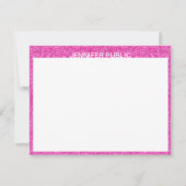Roze Glitter Trendy Modern Design Elegante Sjabloo Notitiekaartje (Voorkant)