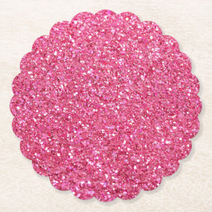 Roze Glitter Uiterlijk Kartonnen Onderzetters