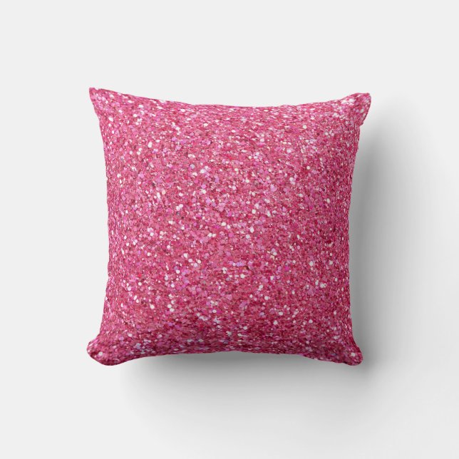 Roze Glitter Uiterlijk Kussen (Voorkant)