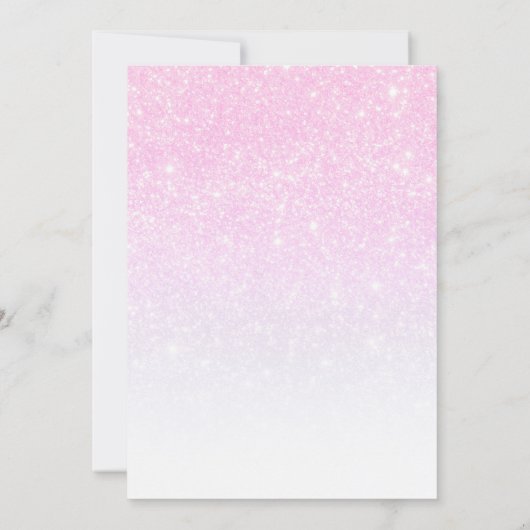 Roze glitter - uitnodiging ter gelegenheid van de  (Achterkant)