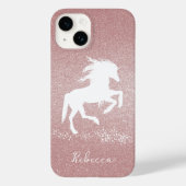 Roze Glitter Unicorn Hoesje-Mate iPhone Case (Achterkant)