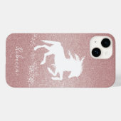 Roze Glitter Unicorn Hoesje-Mate iPhone Case (Achterkant (horizontaal))