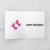 Roze Glitter Unicorn Kaart (Binnen)