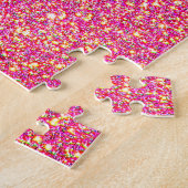 Roze Glitter Unicorn Rainbow Magische Kinderen Legpuzzel (Zijkant)