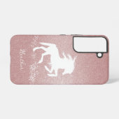 Roze Glitter Unicorn Samsung Galaxy Hoesje (Achterkant horizontaal)