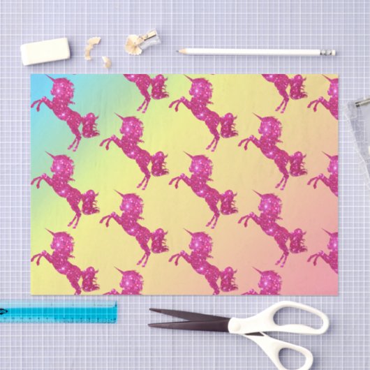 Roze Glitter Unicorn Tissuepapier (Craft)