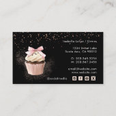 Roze Glitter Utensils Koken & Cupcake Bakker Visitekaartje (Achterkant)