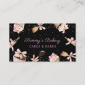 Roze Glitter Utensils Koken & Cupcake Bakker Visitekaartje (Voorkant)