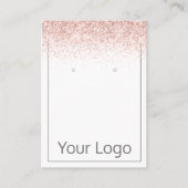 Roze Glitter Uw Logo Oorbel Display Kaart Visitekaartje (Voorkant)