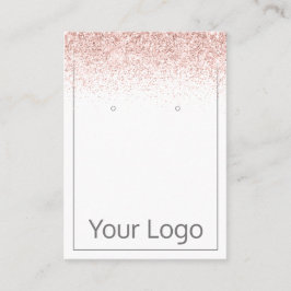 Roze Glitter Uw Logo Oorbel Display Kaart Visitekaartje