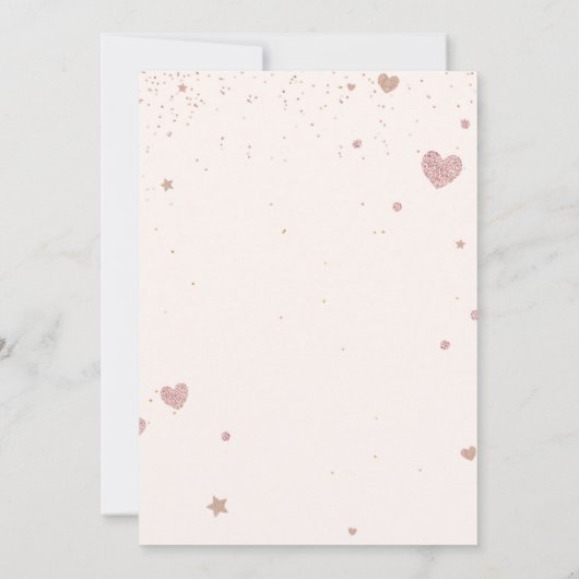 Roze Glitter Valentijn Sweetheart 1e Verjaardag Kaart (Achterkant)