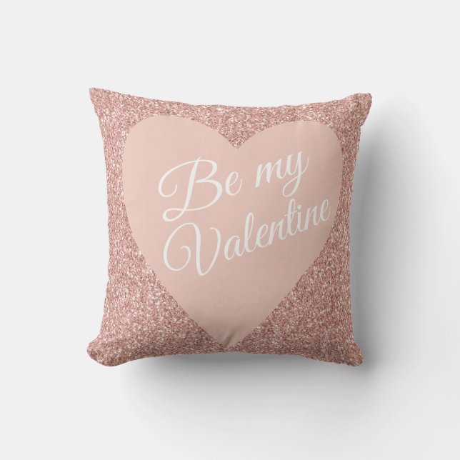 Roze Glitter Valentijns Valentijn worden genoemd Kussen (Voorkant)