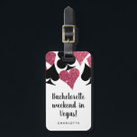 Roze Glitter Vegas Bachelorette Party Bagagelabel<br><div class="desc">Verzamel de meisjes om de gelukkige bruid te vieren om bij een weekend in Las Vegas te zijn en gedenkend de goede tijden met deze persoonlijke cadeaubagage labels die na de grote slag voor de ring steeds weer gebruikt kunnen worden.</div>