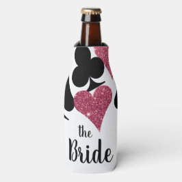 Roze Glitter Vegas Bride Custom Bottle Cooler