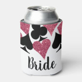 Roze Glitter Vegas Bride Custom Koelbox Blikjeskoeler (Blikje Voorkant)