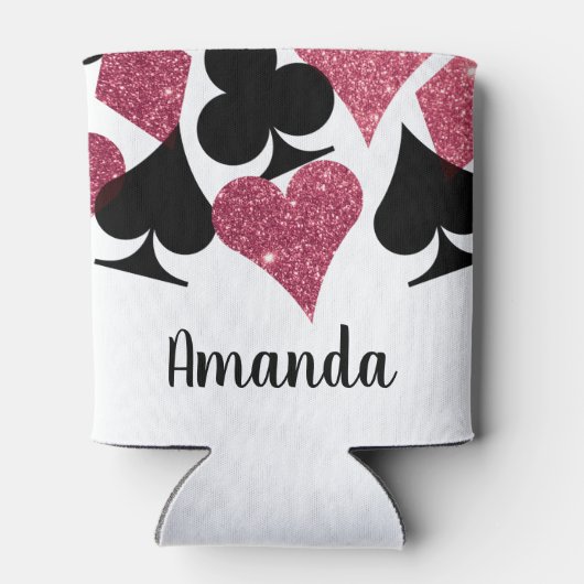 Roze Glitter Vegas Bride Custom Koelbox Blikjeskoeler (Achterkant)