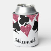 Roze Glitter Vegas Bridesmaid Custom Koelbox Blikjeskoeler (Blikje Voorkant)