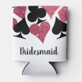 Roze Glitter Vegas Bridesmaid Custom Koelbox Blikjeskoeler (Voorkant)