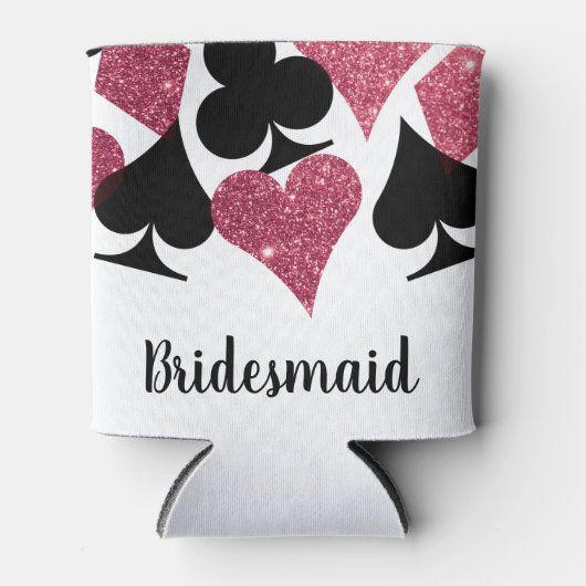 Roze Glitter Vegas Bridesmaid Custom Koelbox Blikjeskoeler (Voorkant)