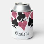 Roze Glitter Vegas Bridesmaid Custom Koelbox Blikjeskoeler (Blikje Achterkant)