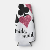 Roze Glitter Vegas Bruidsmeisje Bottle Cooler (Voorkant)