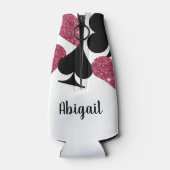 Roze Glitter Vegas Bruidsmeisje Bottle Cooler (Achterkant)