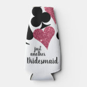 Roze Glitter Vegas Bruidsmeisje Custom Bottle Cool Flesjeskoeler (Voorkant)