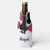 Roze Glitter Vegas Bruidsmeisje Fleskoeler Flesjeskoeler (Fles Achterkant)