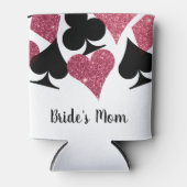 Roze Glitter Vegas Thema Bruid Moeder Aangepaste N Blikjeskoeler (Voorkant)