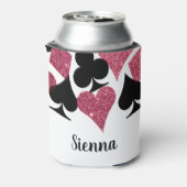 Roze Glitter Vegas Thema Bruid Moeder Aangepaste N Blikjeskoeler (Blikje Achterkant)