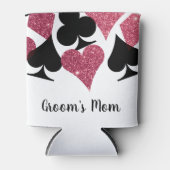 Roze Glitter Vegas Thema Moeder Bruidegom Aangepas Blikjeskoeler (Voorkant)